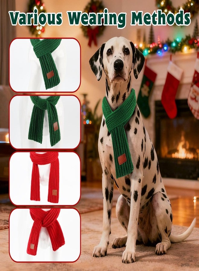 Rypet 2 Pack Christmas Scarf for Medium Large Dogs, Red Green Warm Knitted Fall Winter Bandanas, Pet Winter Holiday Decoration (XL, Length 55 in) - Image 4